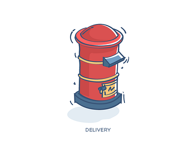 Delivery blue delivery illustration letter box line red tapal ui web