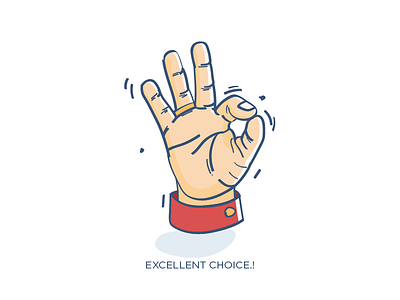 Excellent Choice..! blue choice excellent hand illustration line red ui web