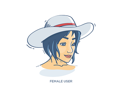 Female User 40s adobillustrator cap hairstyle female illustration ui user vector women