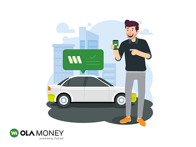 Ola Money Walkthrough Screen app cab cashless illustration money olacabs pay payment ride walkthrough