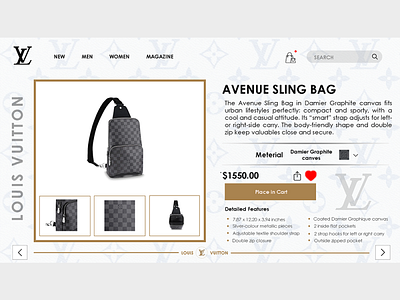 Graphic Design : LOUIS VUITTON AVENUE SLING BAG 3d animation app art branding clean design flat graphic design icon illustration logo minimal motion graphics typography ui ux web web design website