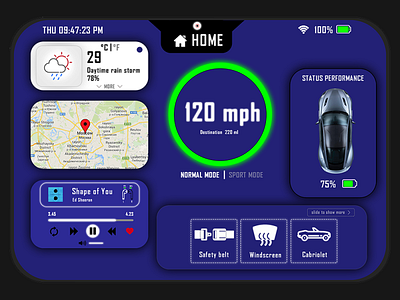 Graphic Design : Car monitor digital