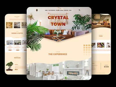 [Web Responsive] Crystal Town Hotel 3d animation branding design graphic design illustration logo motion graphics ui vector web design