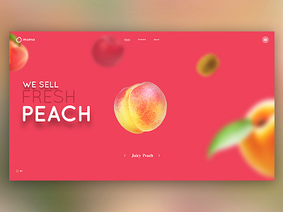 Peach page fruit peach ps ui webdesign