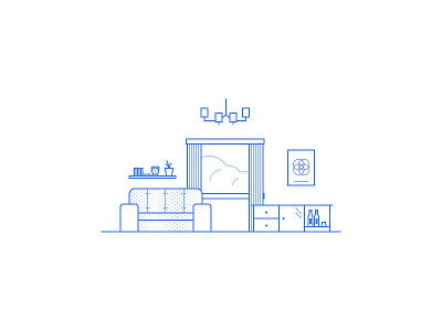 Home home illustration line