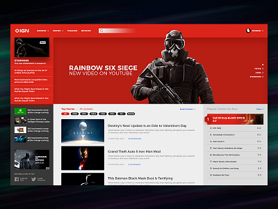 IGN redesign clean game ign news redesign videogame