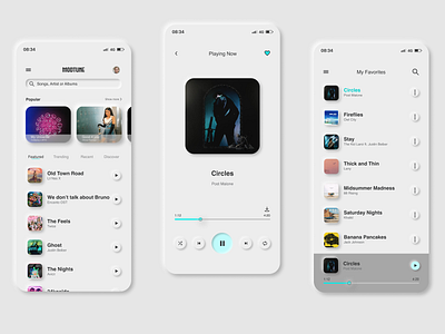 Modtune app daily ui challenge mobile app mobile design modtune music app ui ui challenge