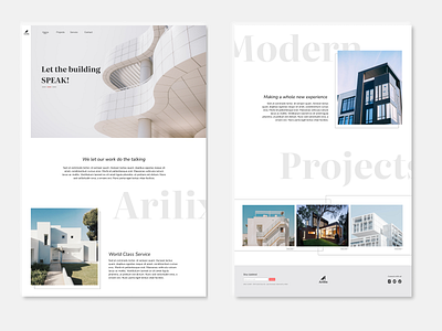 Arilix architecture firm website architecture website arilix daily ui challenge landing page ui ui design uiux web design