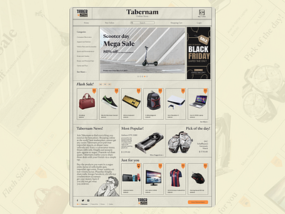 Tabernam e commerce newspaper online shop online store shopping website tabernam ui design web design website website design