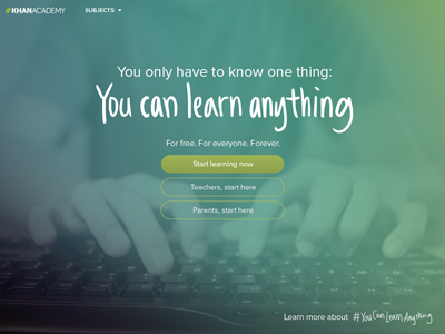 Khan Academy sign in page