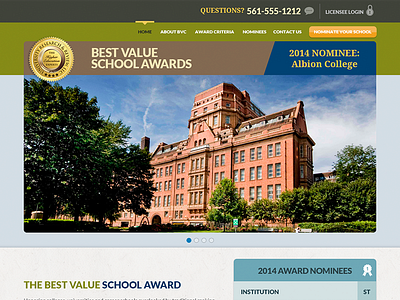 BestValueColleges design interface layout school site student university web