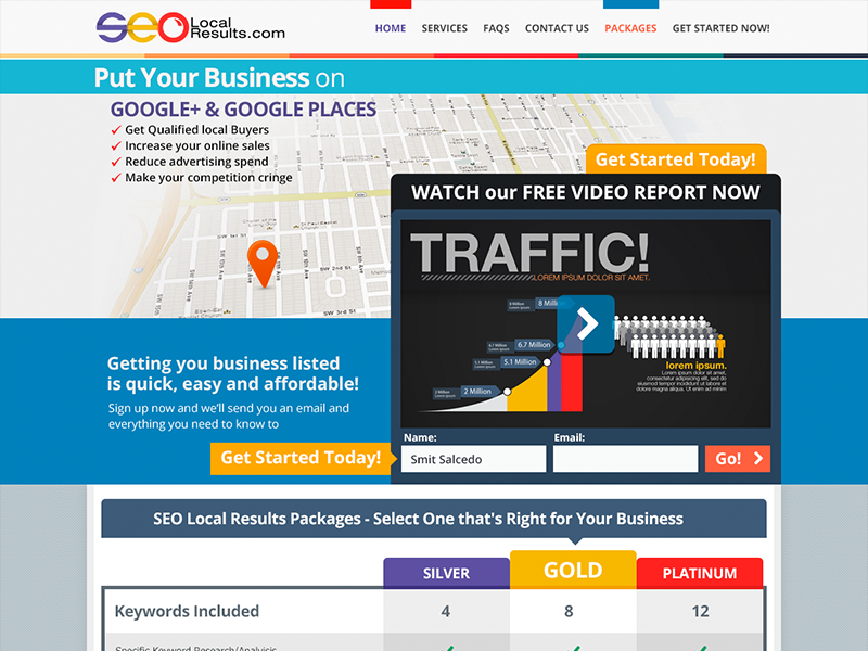 SEO Local minimal layout site web interface design flat design