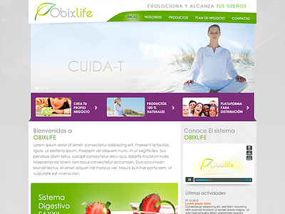 Obixlife design interface layout minimal site web