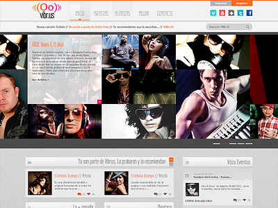 Vibr.Us design interface layout music player site web