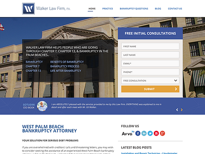 Walker Law design flat design interface layout minimal site web