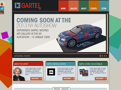 Laurence Gartel design flat design interface layout minimal site web