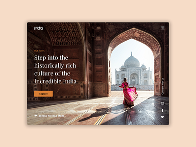 Concept website UI for Incredible India