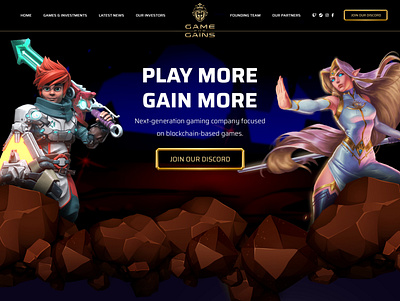 Blockchain Gaming Platform blockchain gain game gaming homepage landingpage videogame website