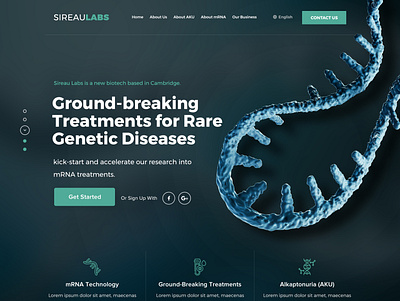 Website Design Concept For Lab covid design home mrna research technology website