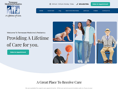 Homepage for pediatric care care design graphic health homepage medical pediatric website