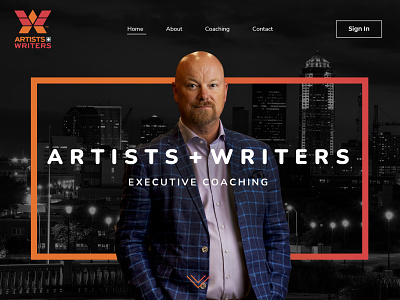 Home page for artist & writer artist coach executive graphic design landingpage website writer