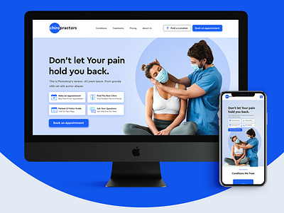 Home page design concept for chiropractors care chiropractic fitness graphic design health medical treatment website
