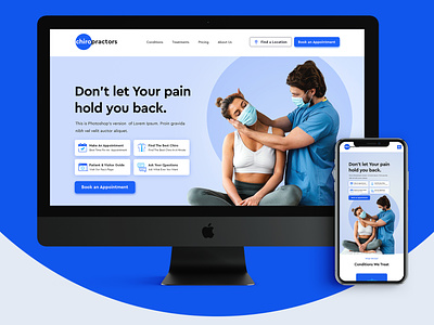 Home page design concept for chiropractors