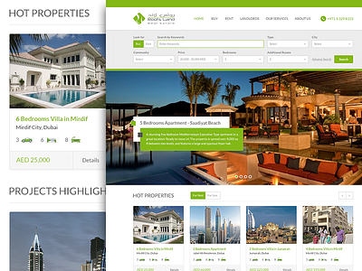 Rootsland Properties Dubai - Homepage concept design dubai estate homepage portal properites property realestate ui ux website
