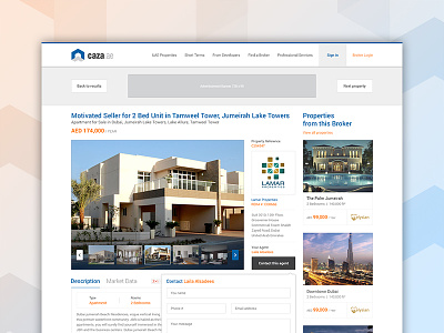 Property Details Page complete project dubai emirates homepage interface property finder property website real estate subpages uae ui ux