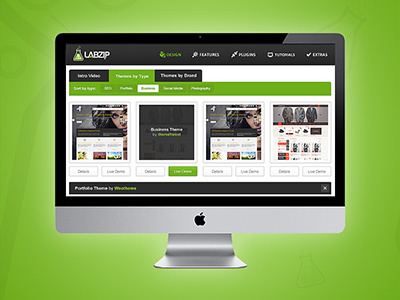 Labzip - wordpress plugin All Pages black creative design experience filter gray green hover icon icons interface logo menu plugin plugins search tabs thumbnail ui user ux website wordpress