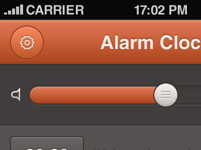 Alarms for iPhone alarm app application brown clock design icon ios ipad iphone orange vibrant website