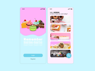Sweet Food app cake design donut food mobile mobile app mobile design shop ui ux