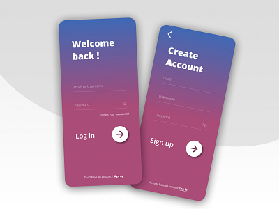 LOG IN & SIGN UP UI log in login mobile mockup design sign in sign up signin signup ui uidesign ux design