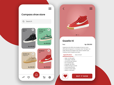 Compass Shoe Store design illustration mobile mockup design shoes app shoes design store store app ui uidesign ux design