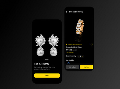 Jewellery App black graphic design ui