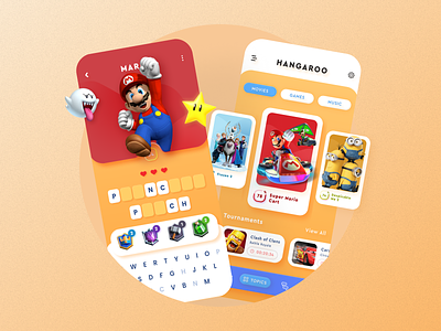 Colourful Hangaroo Game App Design!