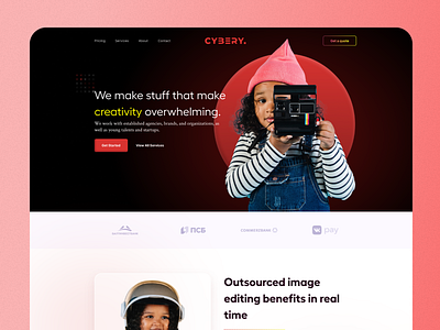 Colourful Web Design for Ai Image Editing Co branding colorful creative design design ux girl kid light theme rainbow sajon ui ux web site