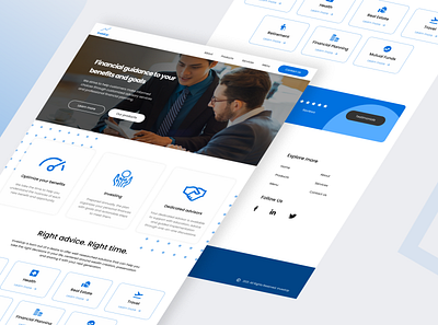 Financial Advisory Services flat minimal ui uiux user experience user interface ux web design website