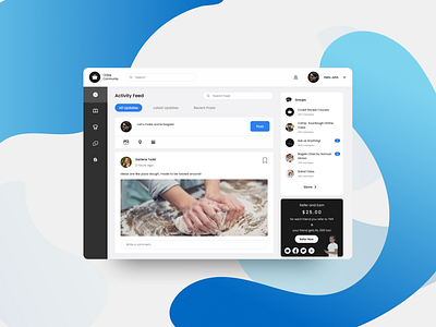 Cooking Online Community Dashboard dashboard design flat minimal ui ux web website