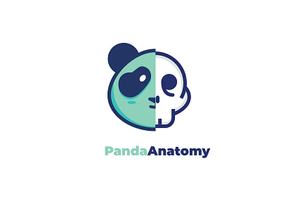 Panda x Skull design flat illustration illustrator logo minimal vector