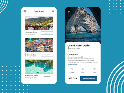 Travel mobile app design concept