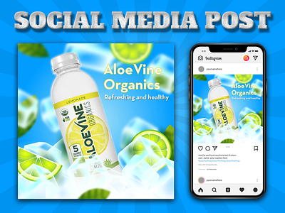 Drinks ads for Facebook & Instagram social media design