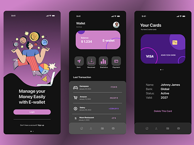 E-wallet app typography ui