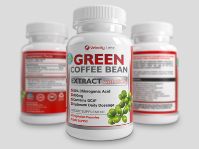 Green Coffee Bean Supplement 3d modeling 3d rendering advertising diet green coffee bean nutrition photoshop pill bottles sports supplements vray