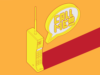 Motorola Dynatac 8000x analog design illustration retro vector vintage