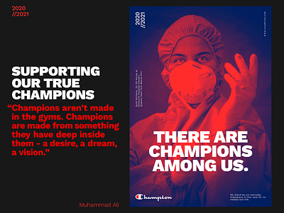 There Are Champions Among Us branding covid covid 19 duotone graphic graphic design layout poster poster design