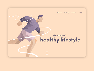 Lifestyle website art branding fit fitness illustration lifestyle minimalistic run runner running ui ux web web design website website design