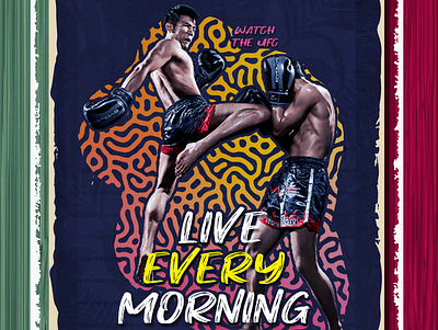 UFC Live Streaming Poster boxing colorful design flyer artwork flyer design live morning poster design restaurant social media streaming tropical flyer ufc