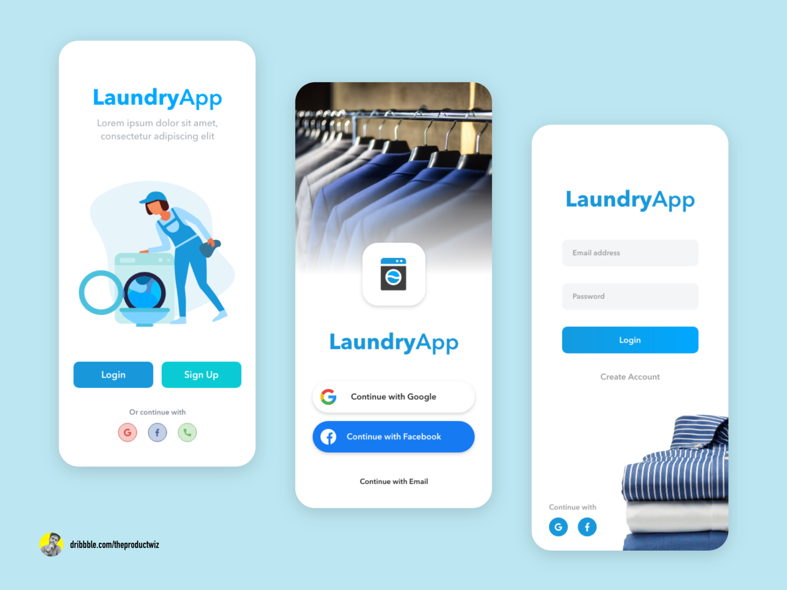 Laundry App Login Concept by Osama Noor on Dribbble