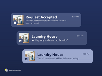 MaGhaSel — Laundry App Dark UI Components
